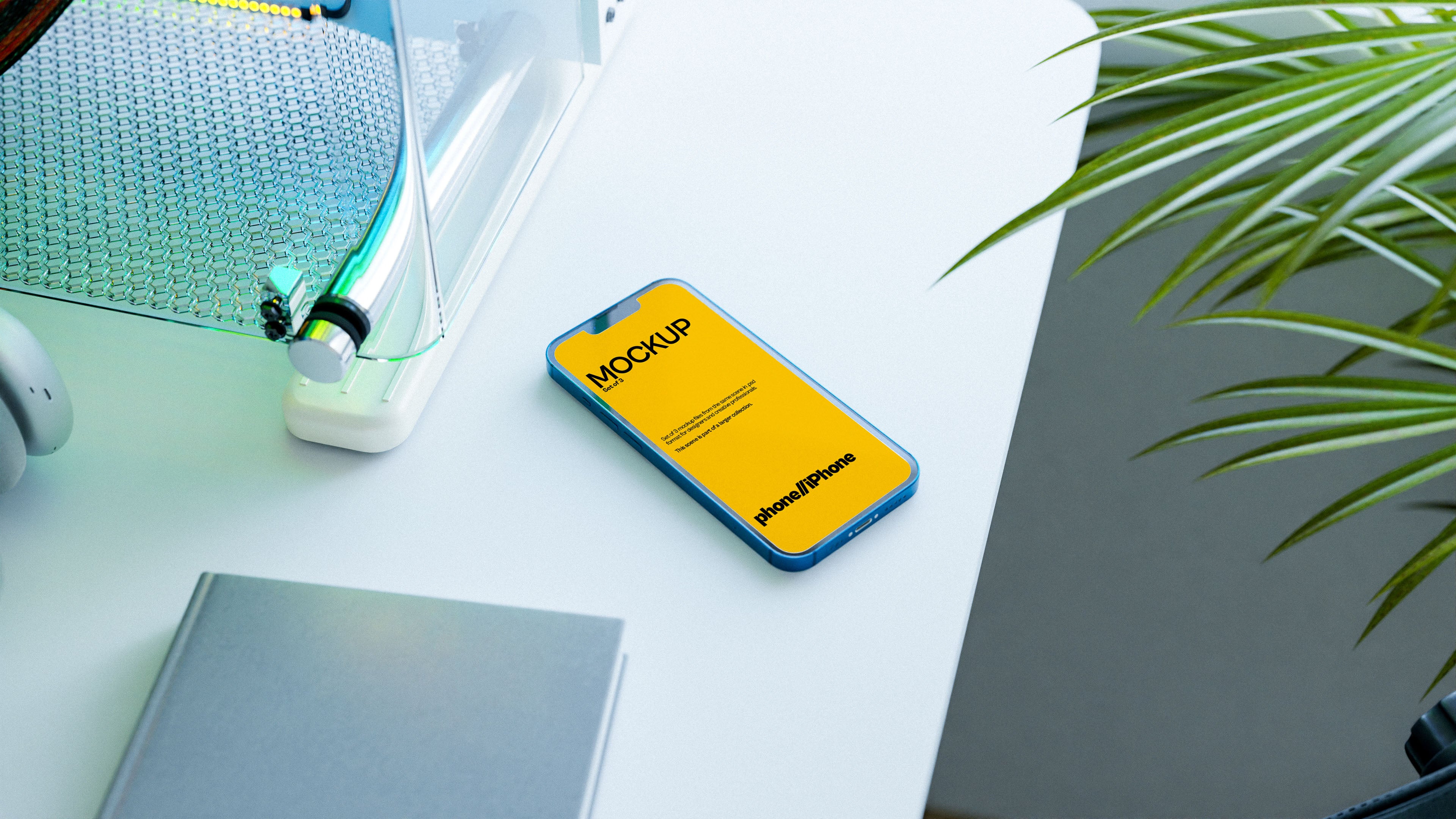 iPhone Screen Mockup Bundle – 3 PSDs in Bright Natural Light | Lumen Collection
